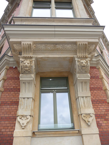 Naturstein Erkeruntersicht Leipzig Nachher 